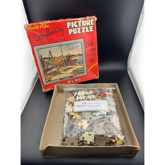 Vintage Built-Rite Puzzle - Ship Building - Picture 5 of 6